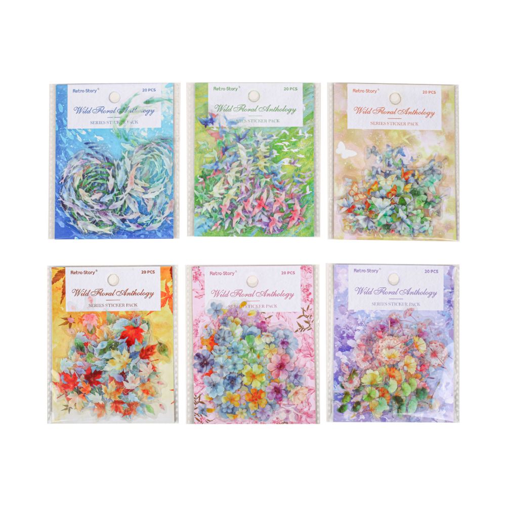 Floral Narrative Series PET Stickers 20psc 6 variants image 4