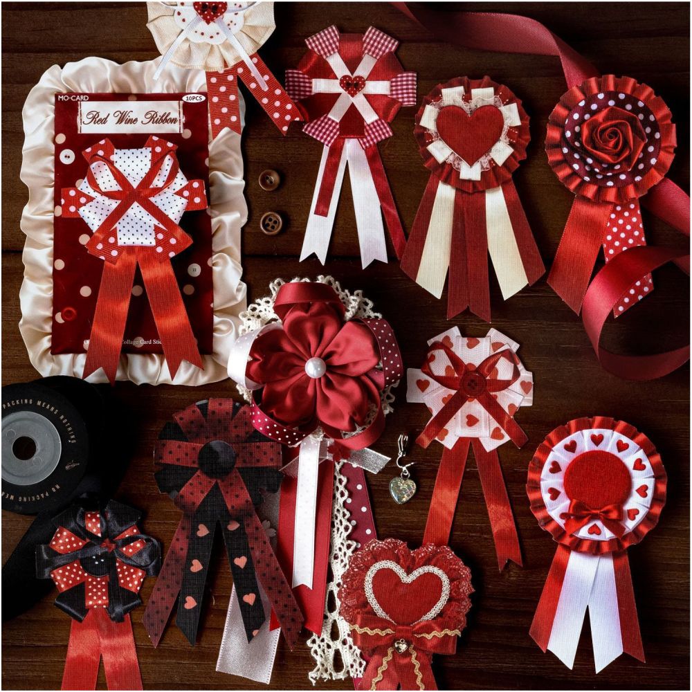 Vintage Ribbon Medal Paper Stickers 10psc 6 Designs image 3