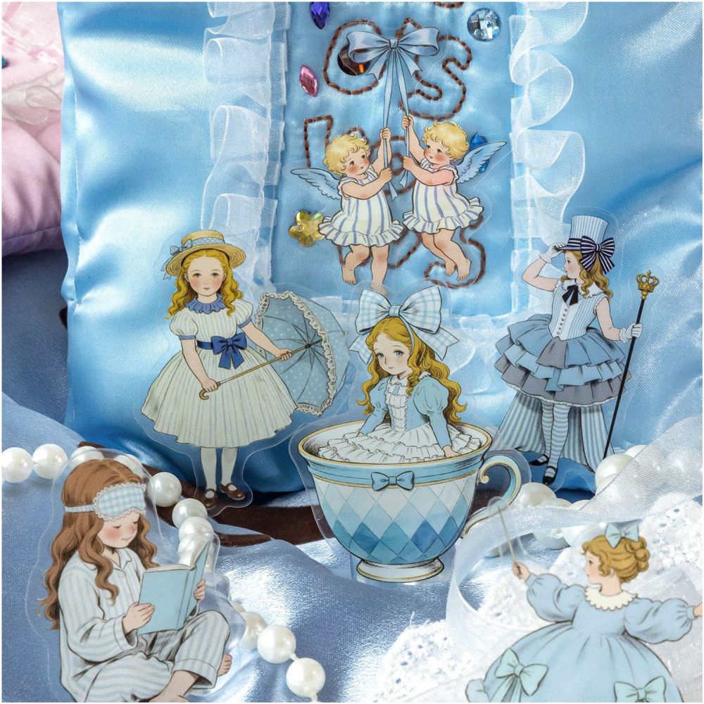 Vintage Fairy Tale Girl Series PET Stickers 30psc 4 Designs image 3