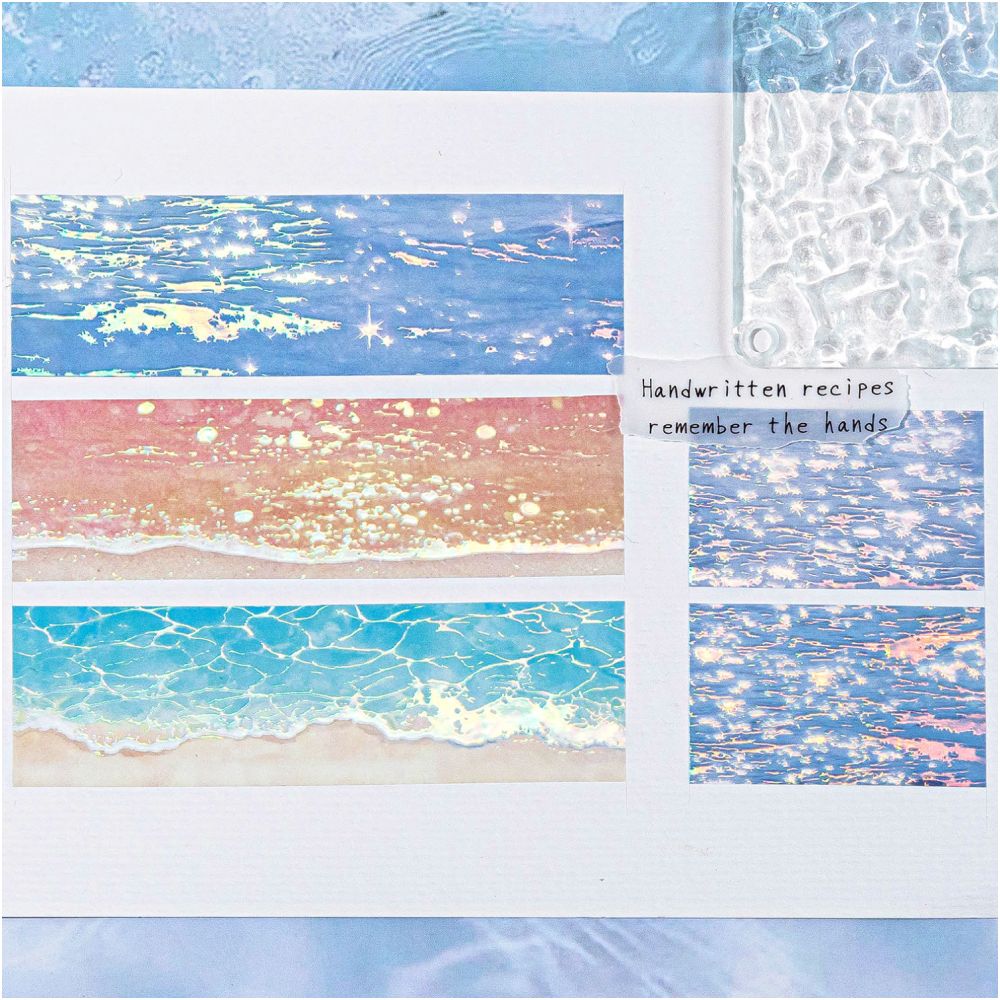 Water Ripple Series Water PET Tape 1m x 3cm 6 Designs image 1
