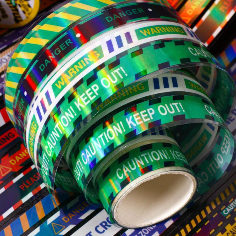 Warning Line Series PET Tape 5cm x 2m 6 Designs image 0