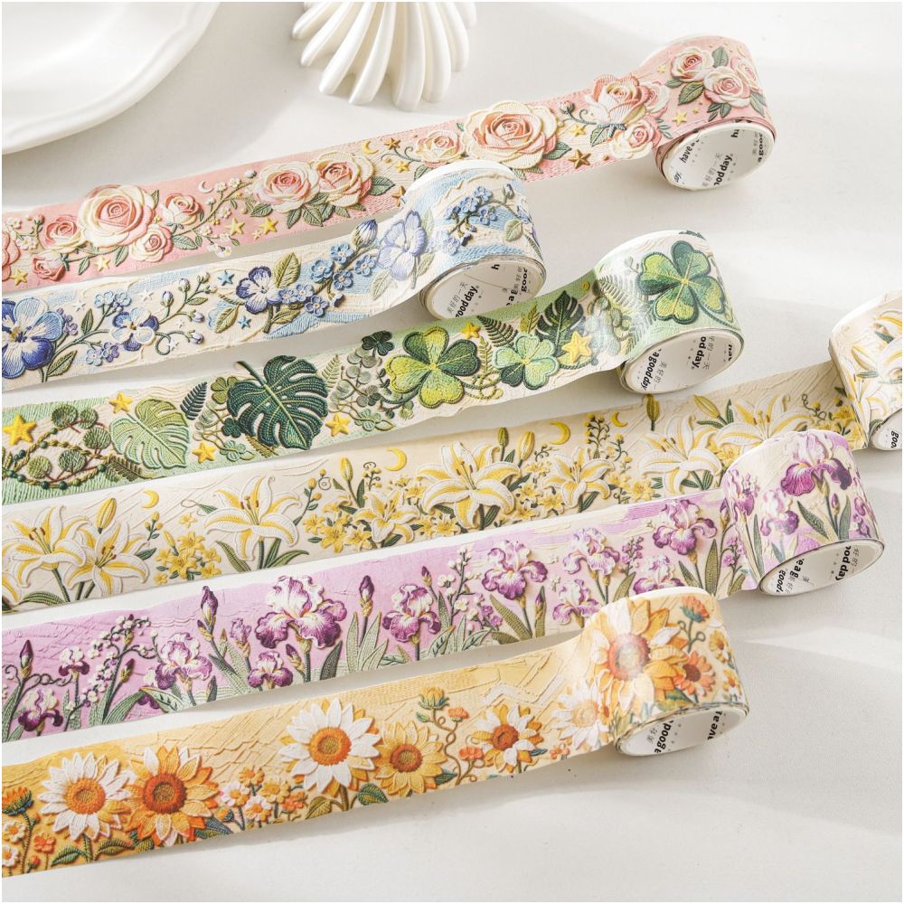 Blooming Flowers Series Washi Tape 3 5cm x 2m 6 Designs image 2