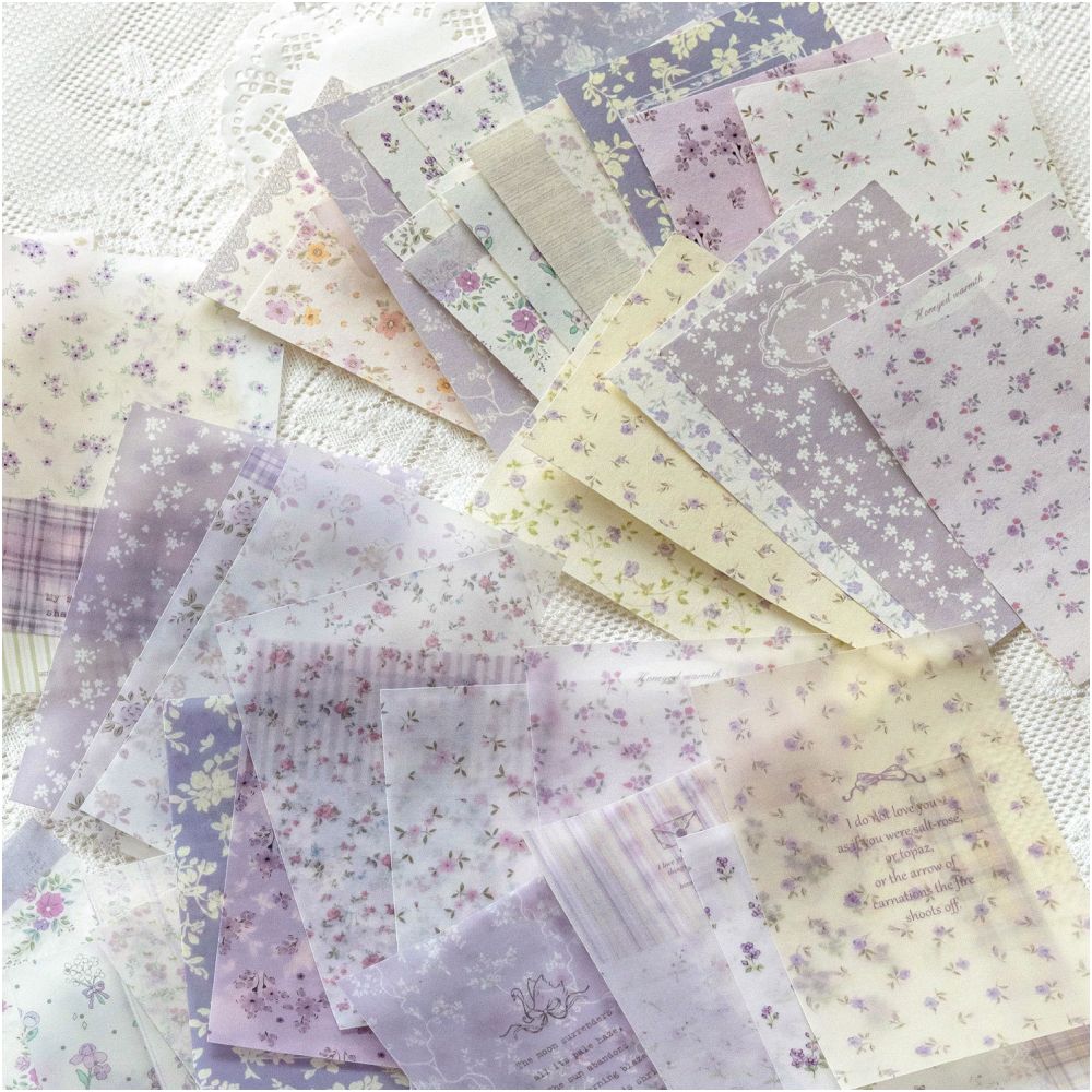 Floral Abundance Series Material Paper 7cm x 10 5cm 50 Sheets 6 Designs image 2