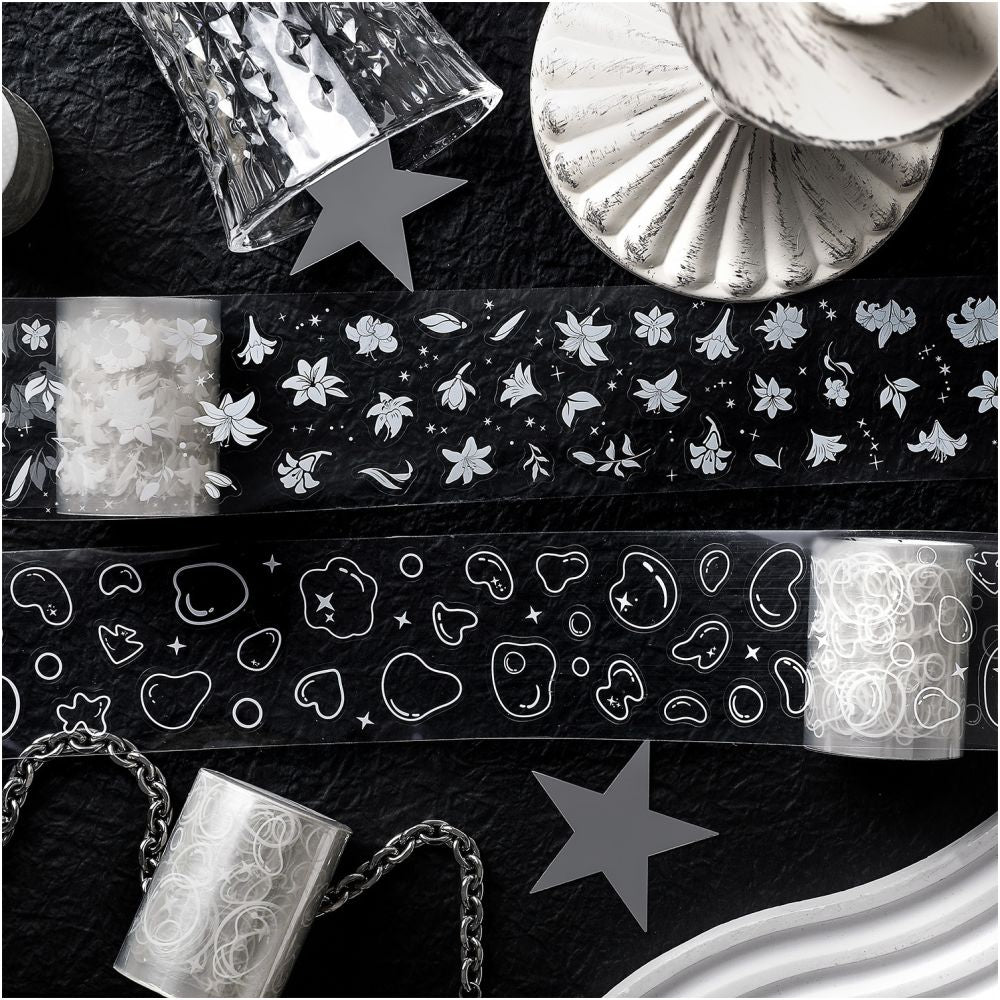 Cloudy White Mist Series PET Tape 5cm x 2m 6 designs image 2