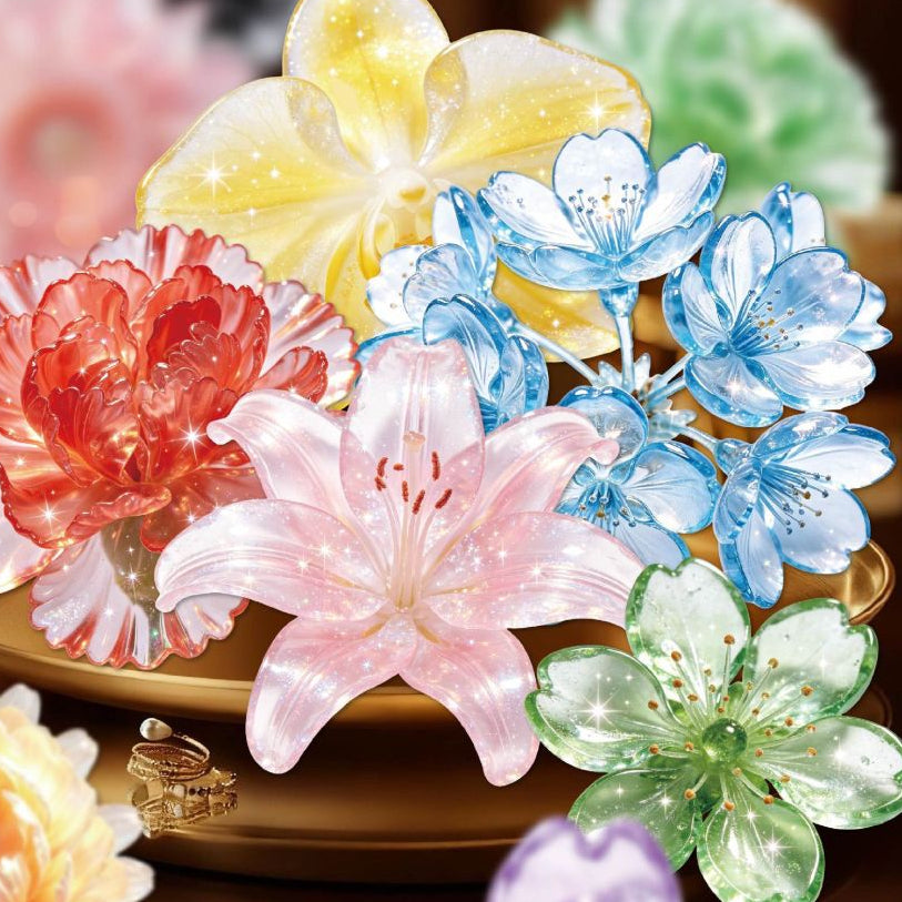 Glass Flower Series Large Size PET Stickers 10psc 6 variants image 0