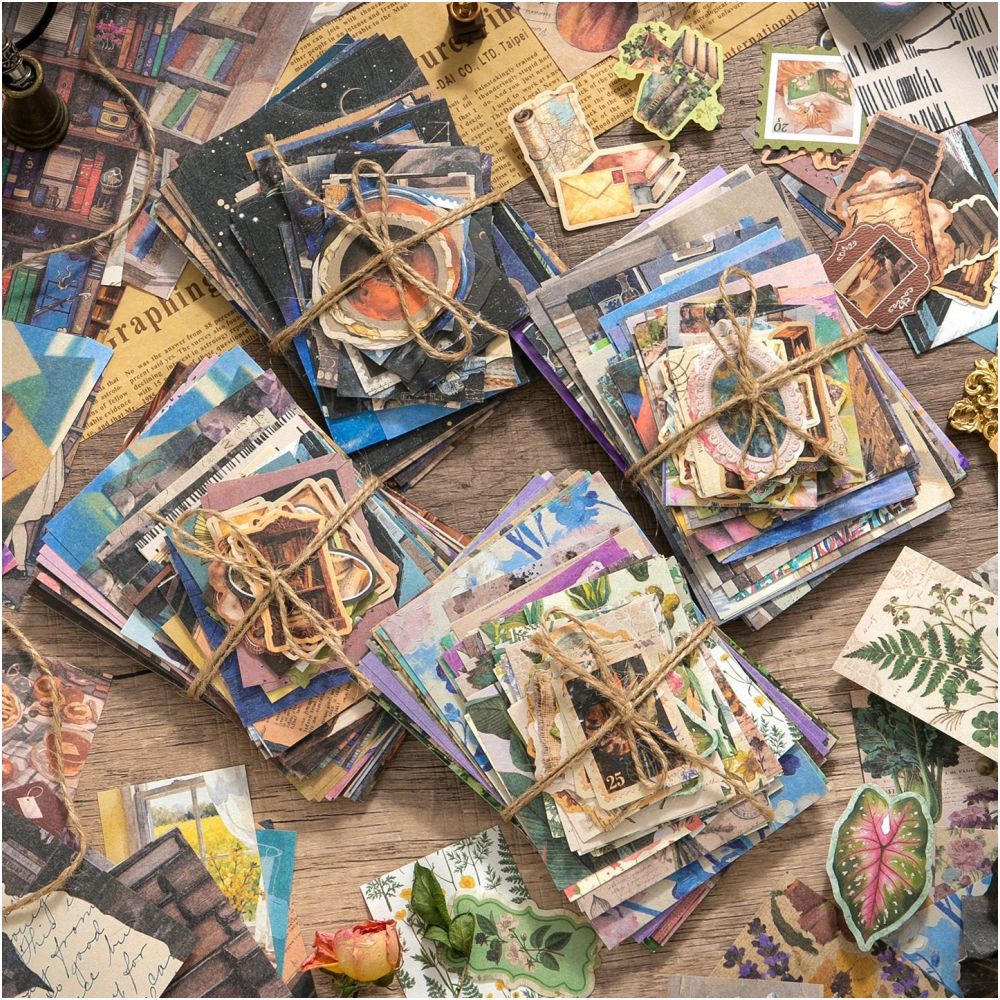 Paper Nostalgic Series Paper Stickers 100psc 12 variants image 1