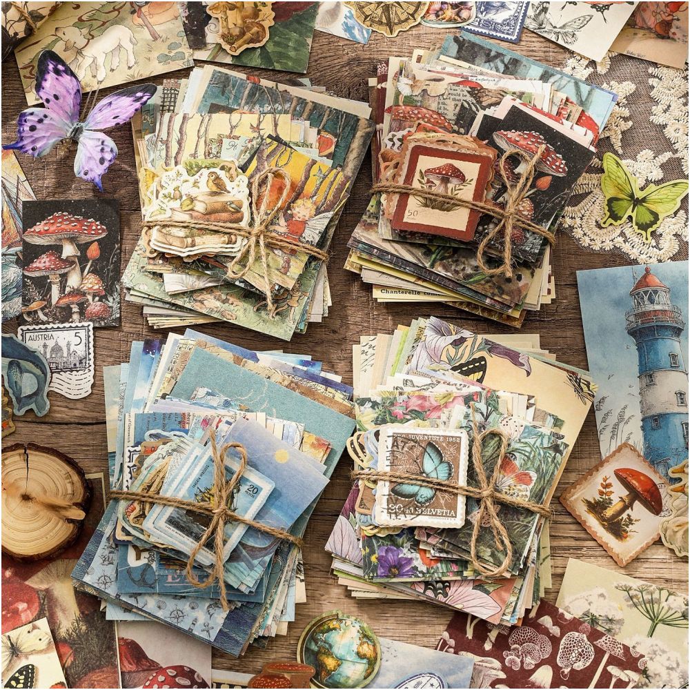 Paper Nostalgic Series Paper Stickers 100psc 12 variants image 2