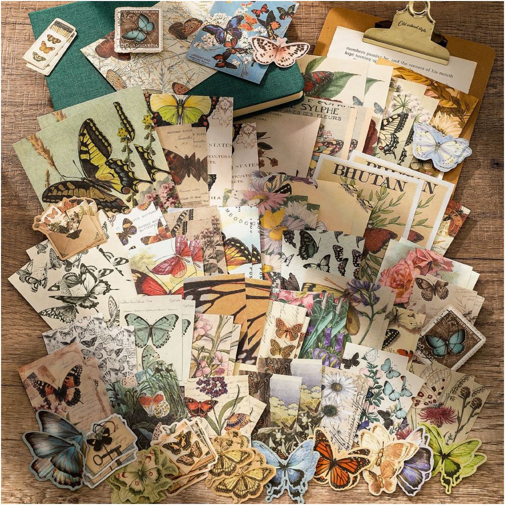 Paper Nostalgic Series Paper Stickers 100psc 12 variants image 3