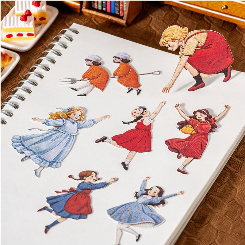 Dream Series Realistic Embroidered Character Paper Stickers 20 Pcs 4 Styles image 2