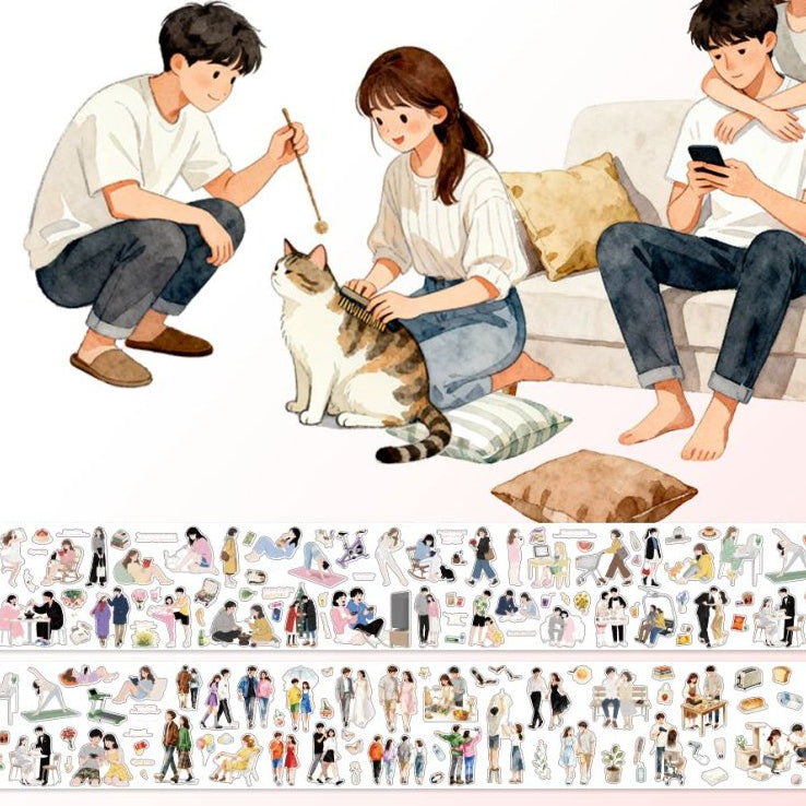 Girl Love Character Series PET Tape 7cm x 1m