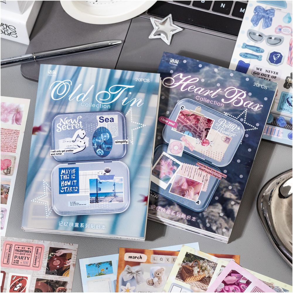 Notebook Memory Series Korean Style Paper Stickers 20 Sheets 2 Designs image 0