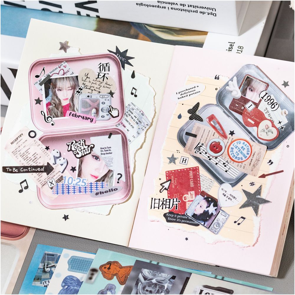 Notebook Memory Series Korean Style Paper Stickers 20 Sheets 2 Designs image 1