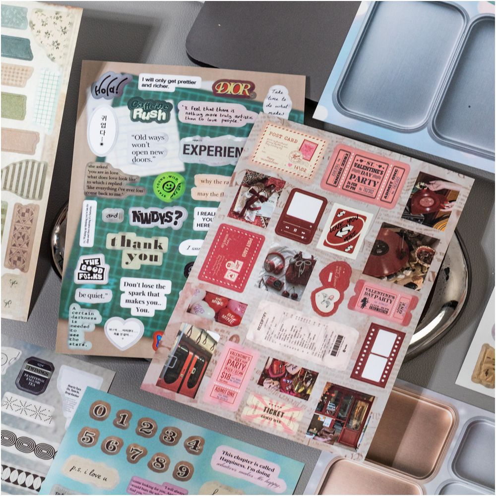 Notebook Memory Series Korean Style Paper Stickers 20 Sheets 2 Designs image 3