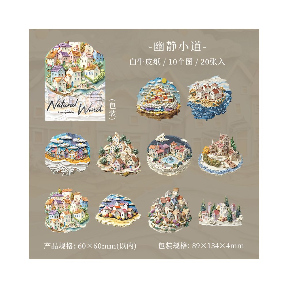 Wind of Nature Series Paper Stickers 20psc 6 Designs