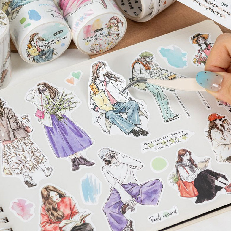 Painted Girl Collection Washi Tape 5cm x 2m 6 Designs image 1