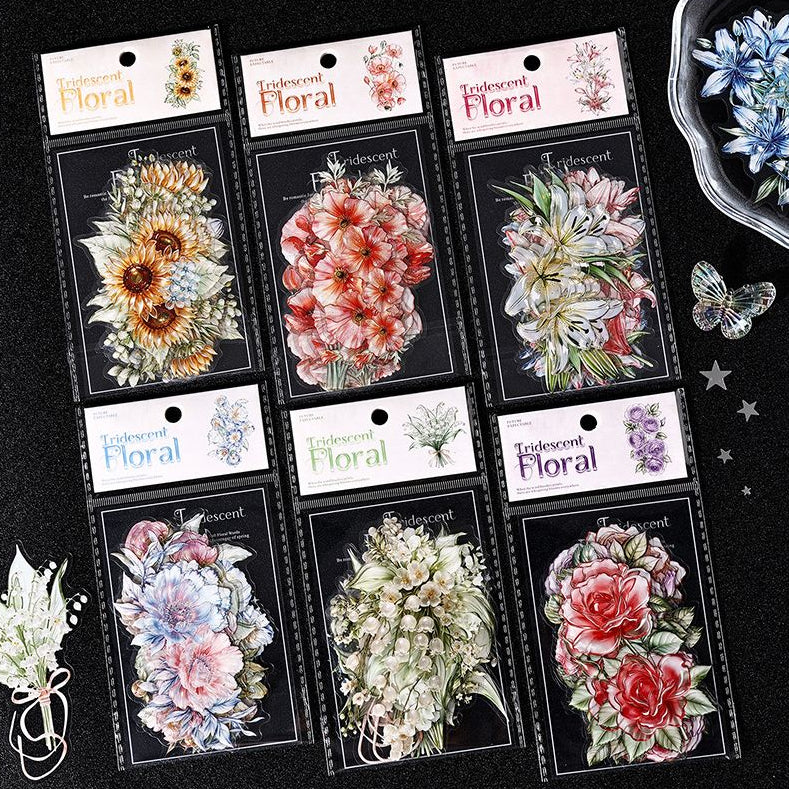 Crystal Flower Series Large Size PET Stickers 10psc 6 Designs image 2