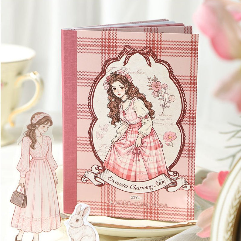 Romantic Beauty Series Vintage Sticker Book 4 Styles 20 Pcs image 0