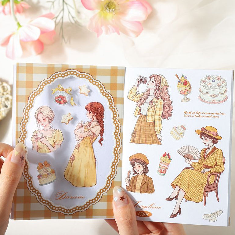 Romantic Beauty Series Vintage Sticker Book 4 Styles 20 Pcs image 2