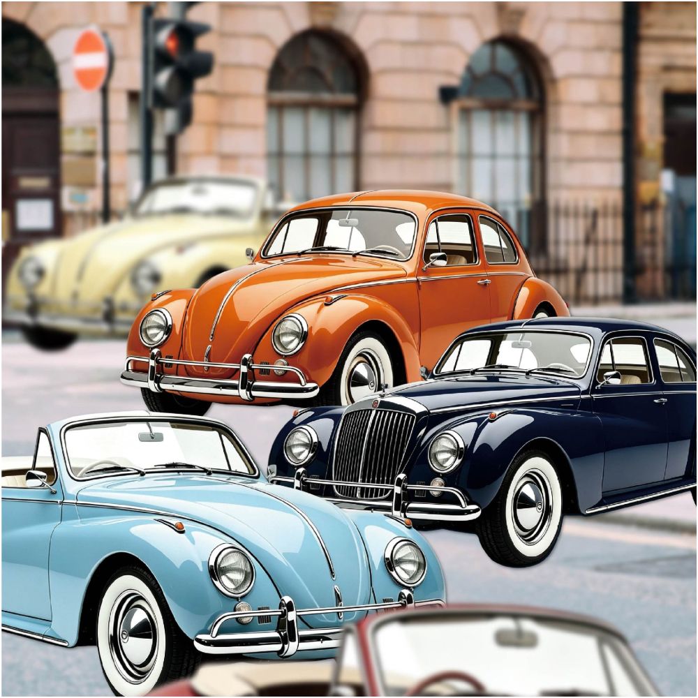 Vintage Car Collection Paper Stickers 10psc 6 variants image 1