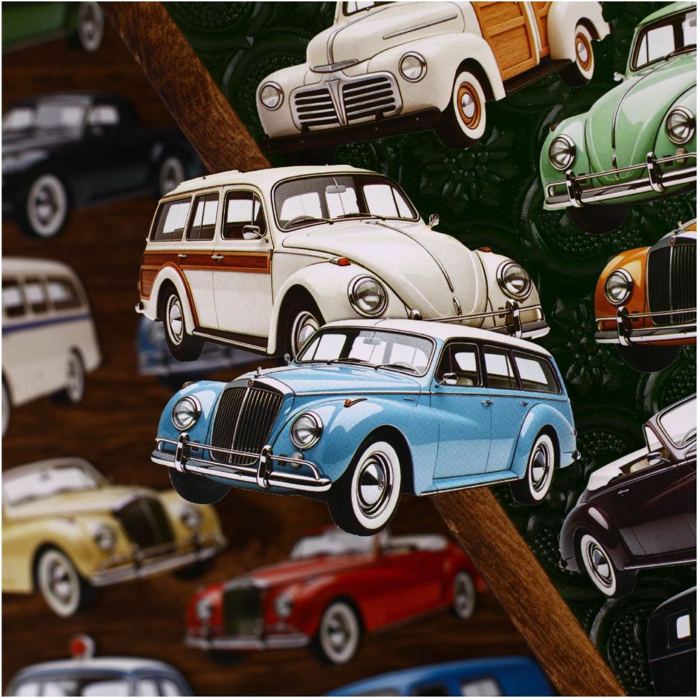 Vintage Car Collection Paper Stickers 10psc 6 variants image 3