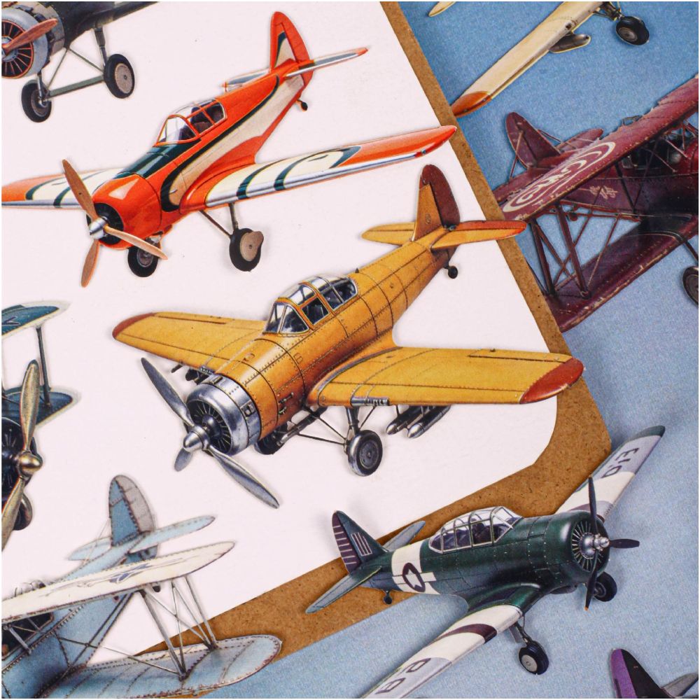Vintage Airplane Series Paper Stickers 10psc 6 variants image 1