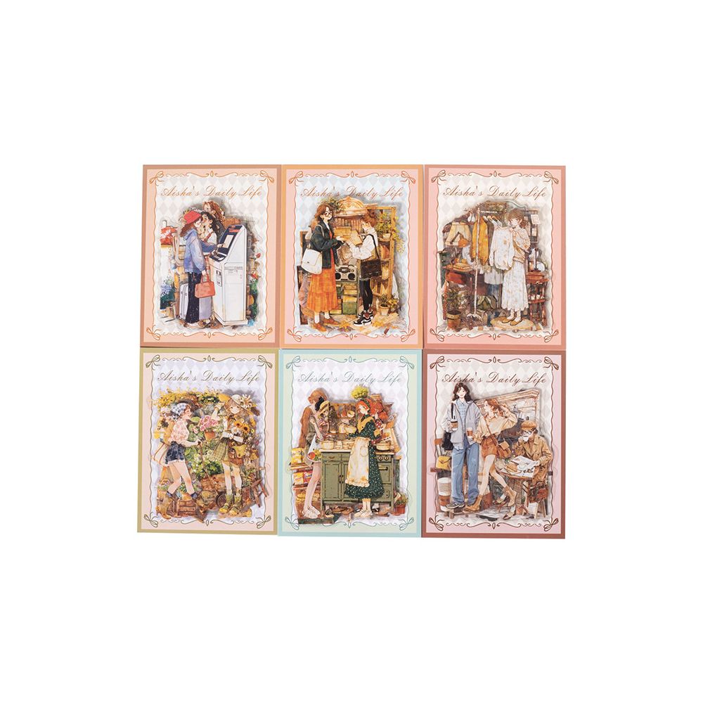 Aisha s Daily Life Series PET Stickers 15psc 6 variants image 4