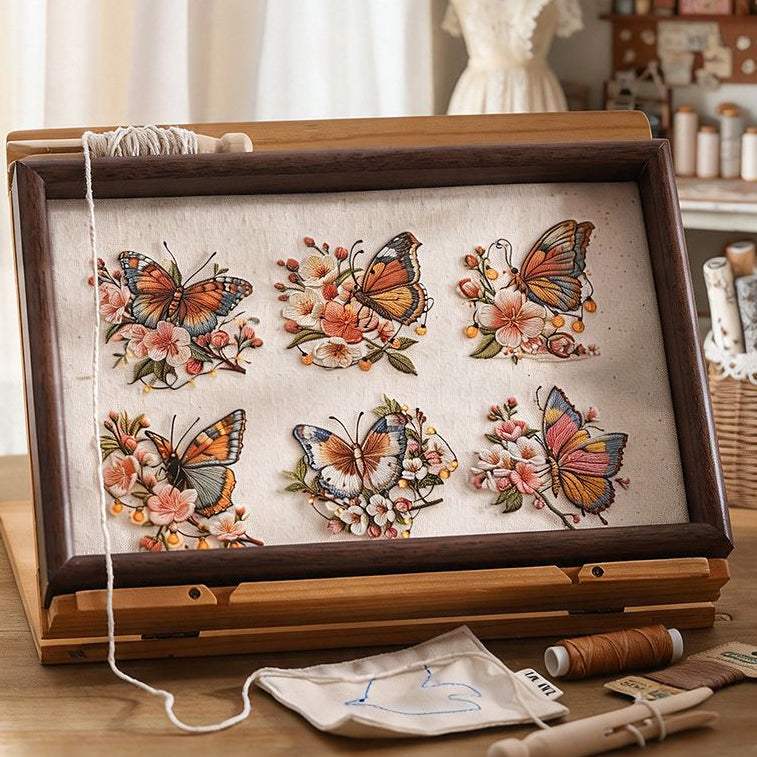 Butterfly Series Vintage PET Stickers 6 Designs 15 Pcs image 0