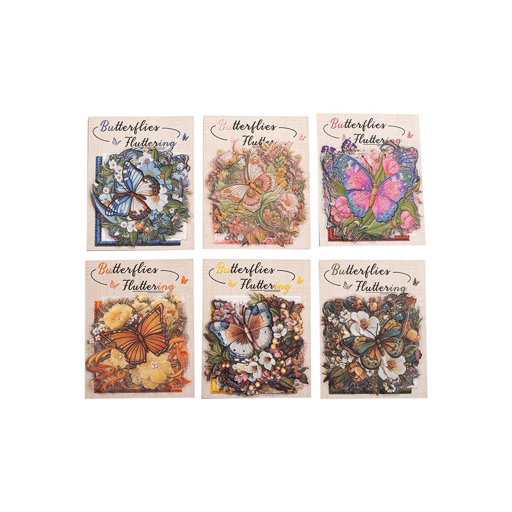 Butterfly Series Vintage PET Stickers 6 Designs 15 Pcs image 4