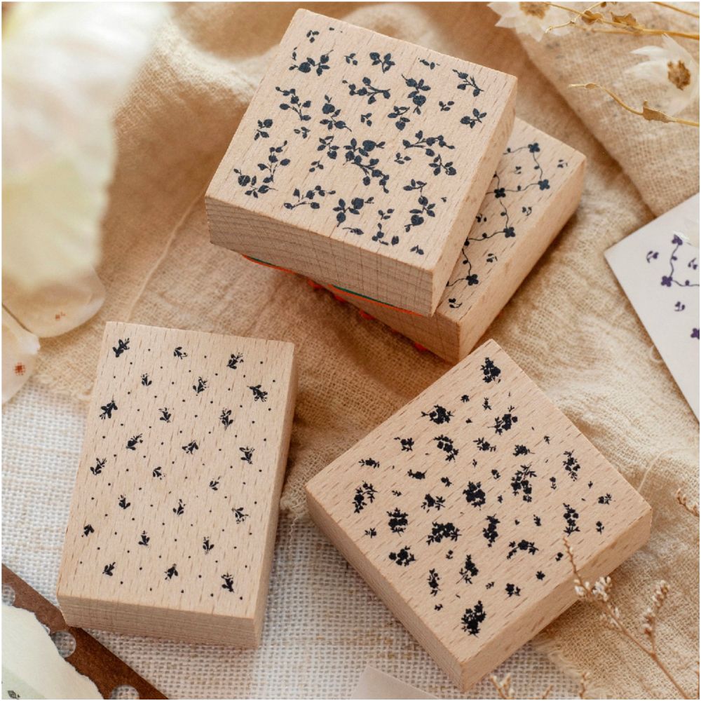 Vintage Wooden Rubber Stamps 6 Styles image 0