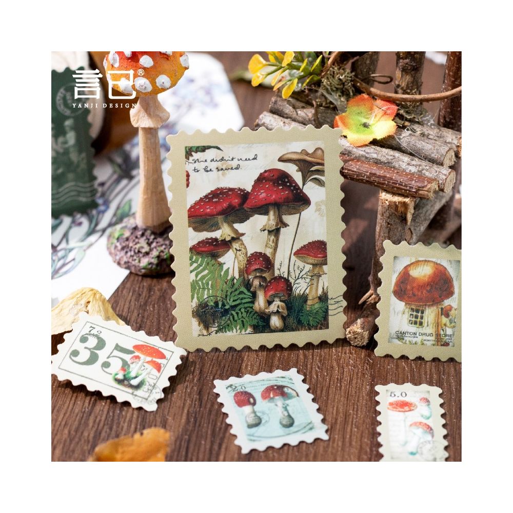 Vintage Paper Stamp Stickers 50 sheets 6 designs image 2