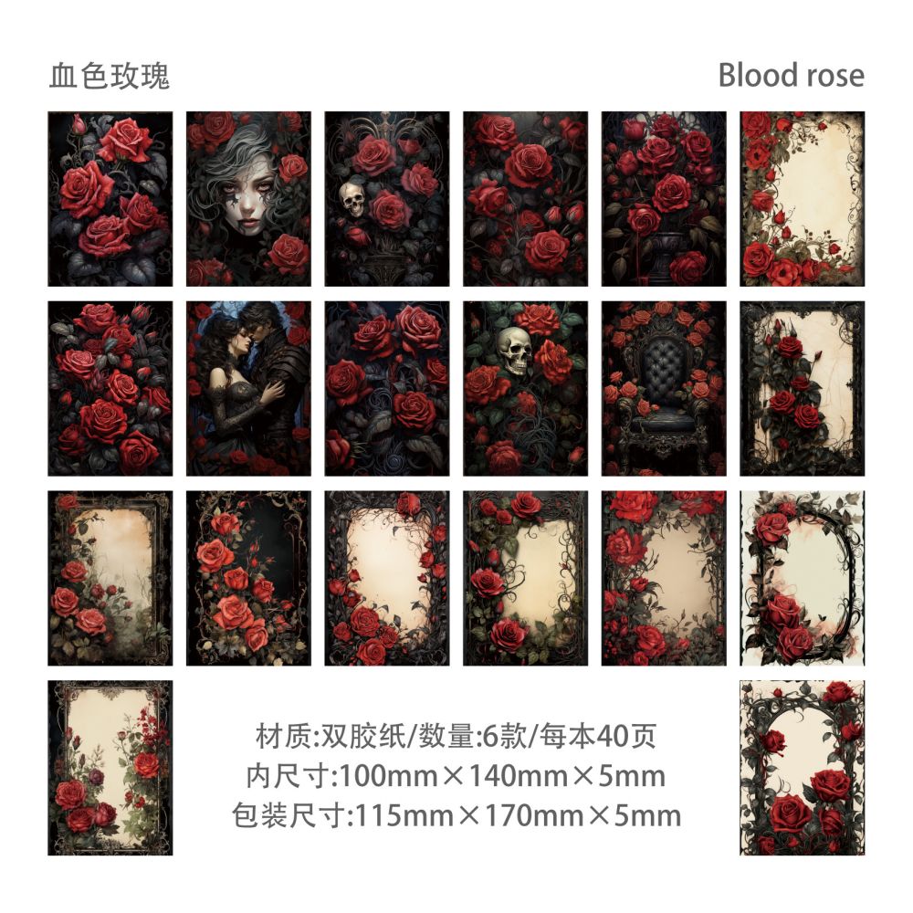 Gothic World Series Material paper 40 Sheets 3 Styles