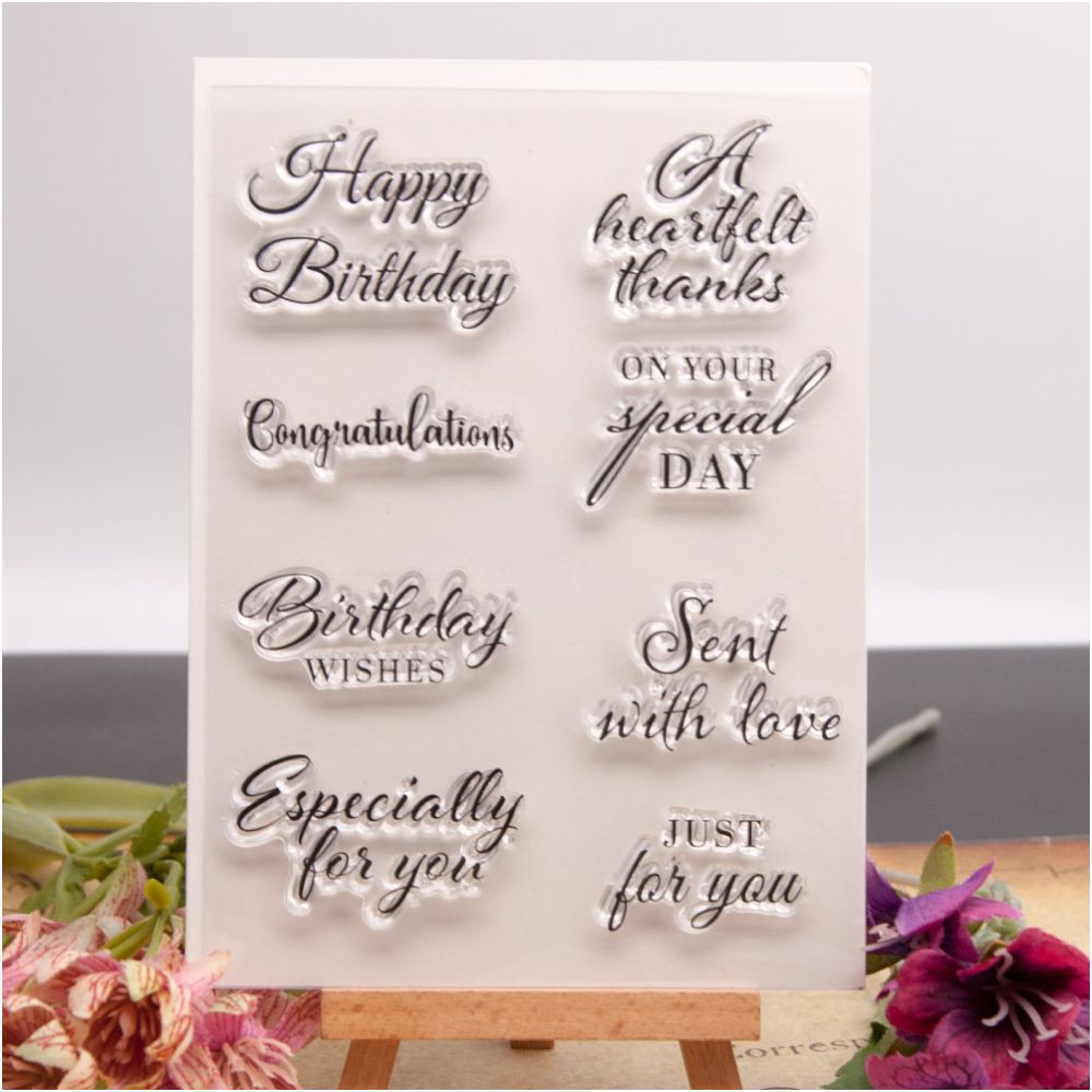Transparent Silicone Stamp with English Blessings image 0