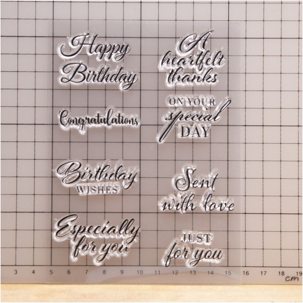Transparent Silicone Stamp with English Blessings image 1