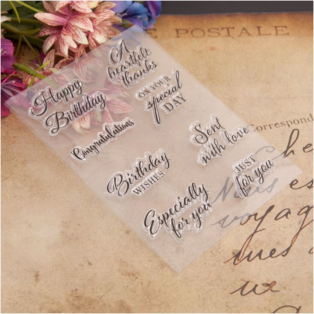 Transparent Silicone Stamp with English Blessings image 2