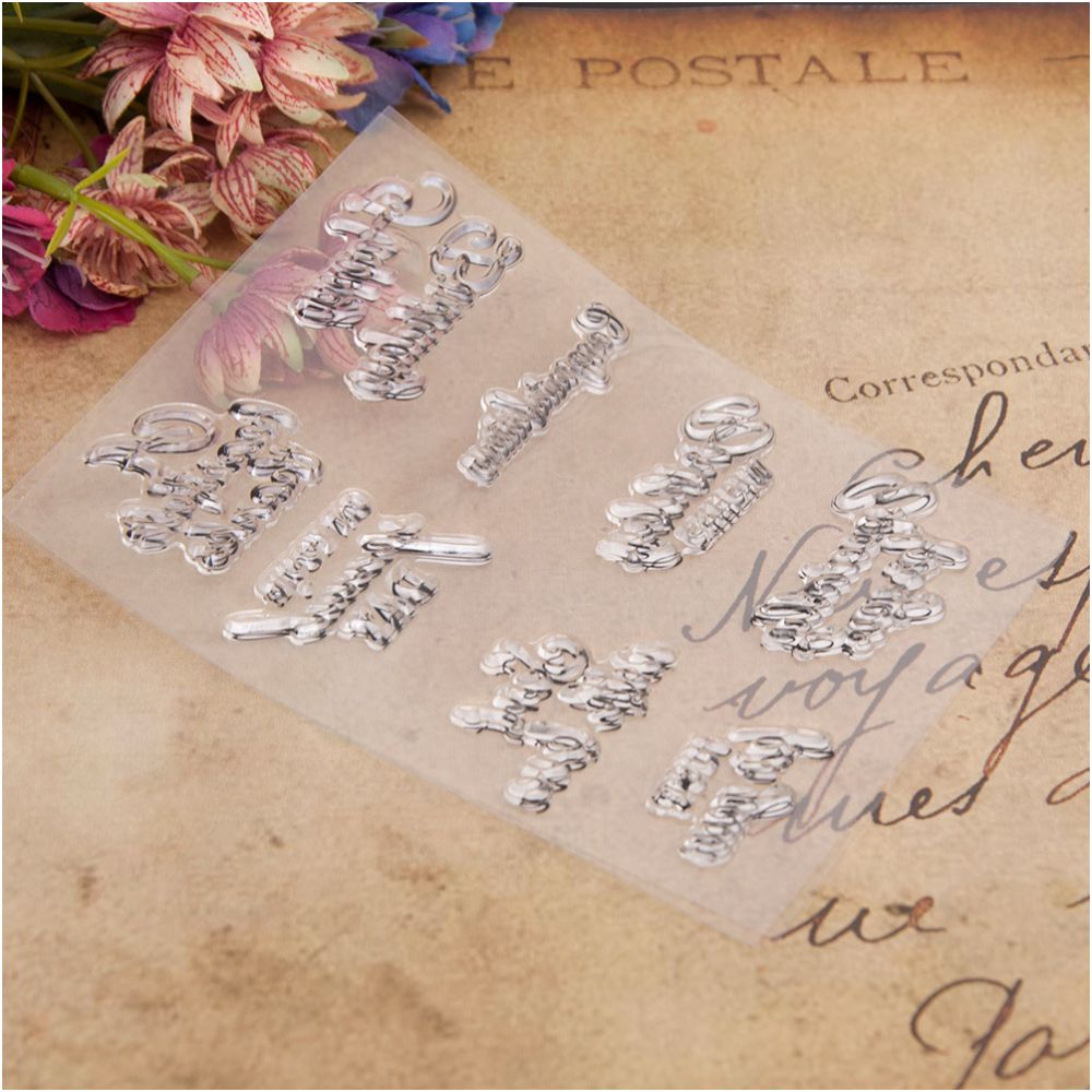 Transparent Silicone Stamp with English Blessings image 3