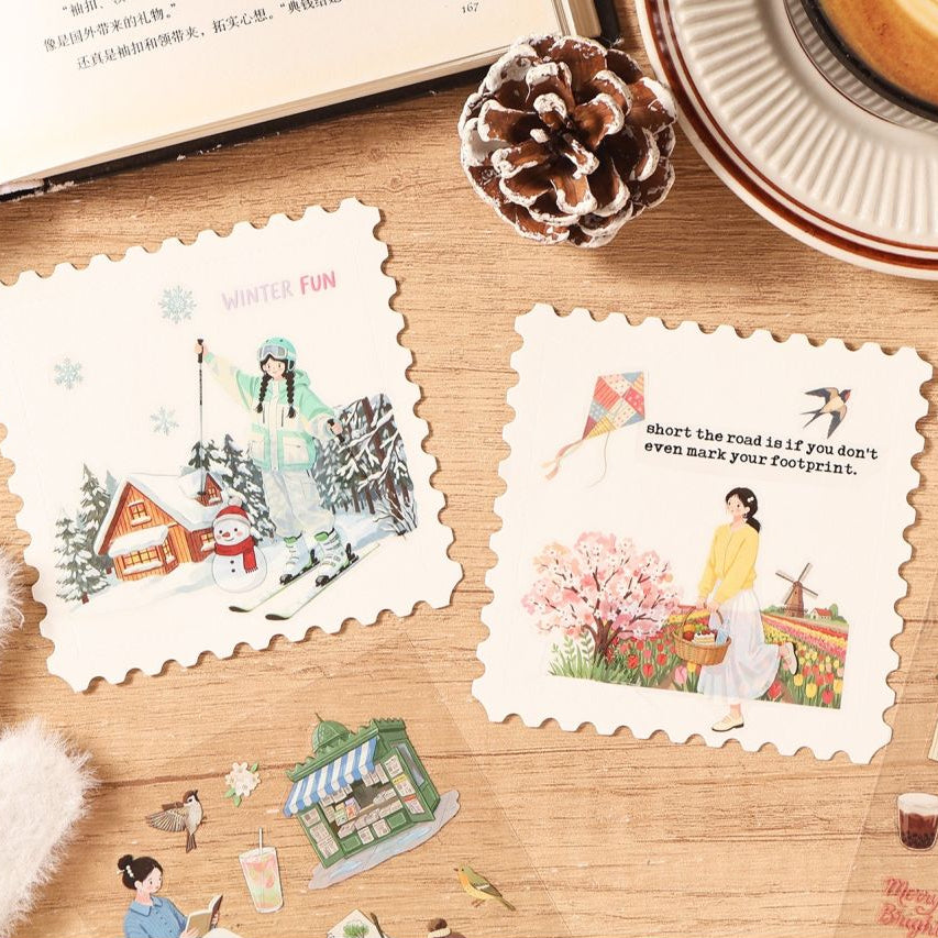 Seasonal Travel Series PET Sticker Book 20 Sheets 4 variants image 1