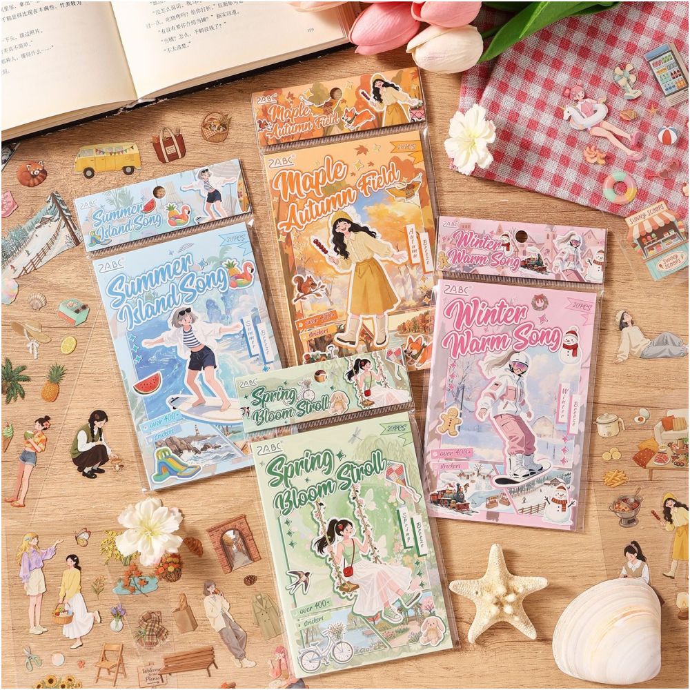 Seasonal Travel Series PET Sticker Book 20 Sheets 4 variants image 3