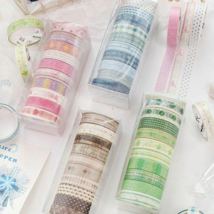 Textured Miniature Series Washi Tape Set 10psc 4 Designs image 0