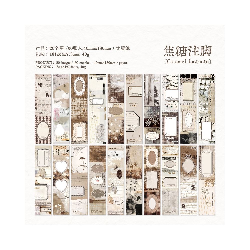 Unshipped Draft Series Material Paper 4cm x 18cm 60 sheets 6 variants