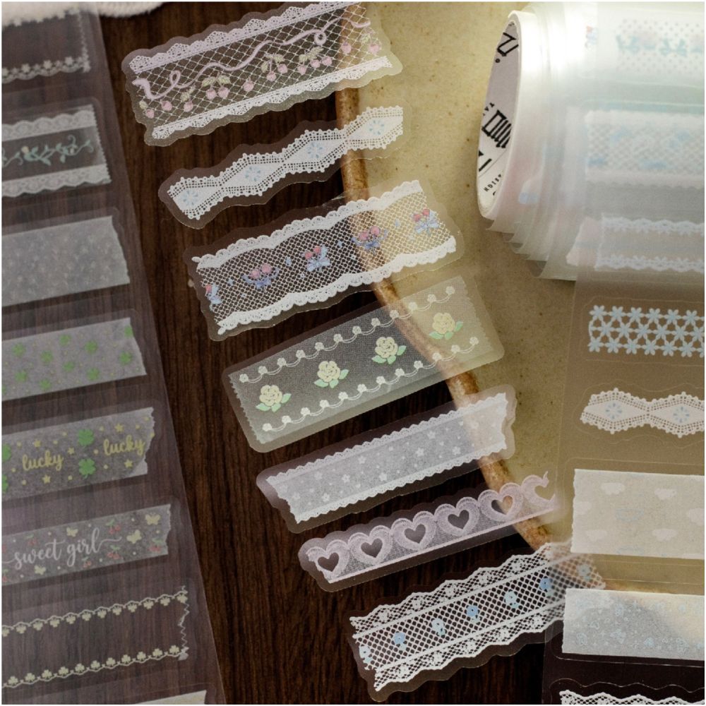 Foggy White Series PET Tape 5cm x 2m 6 Designs image 1