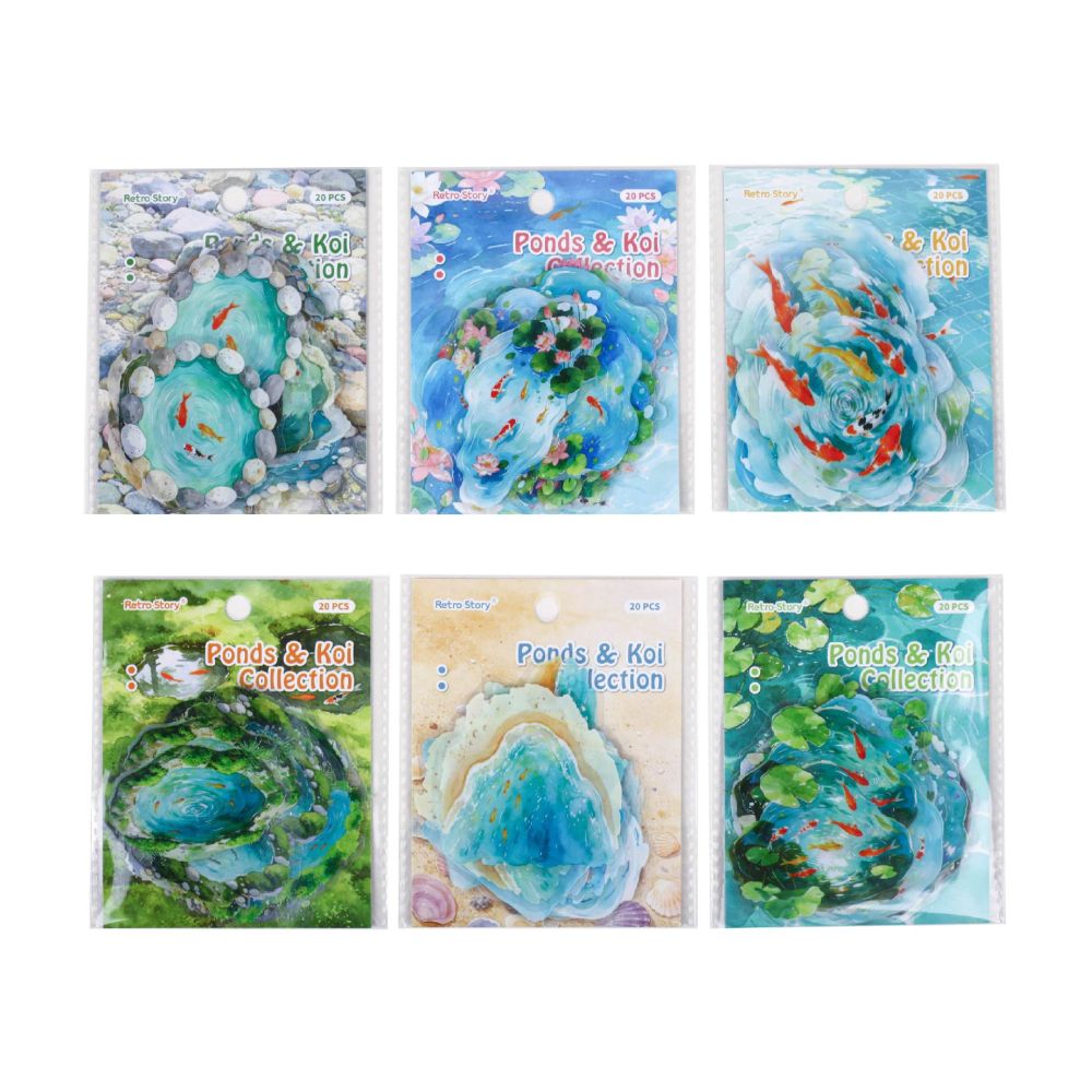Clear Pond Series PET Stickers 20psc 6variants image 4