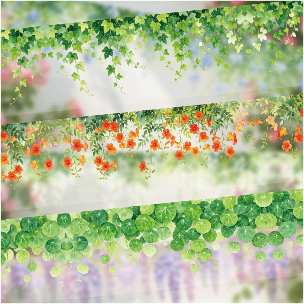 Hanging Flowers Series PET Tape 5cm x 2m 6 Designs image 0