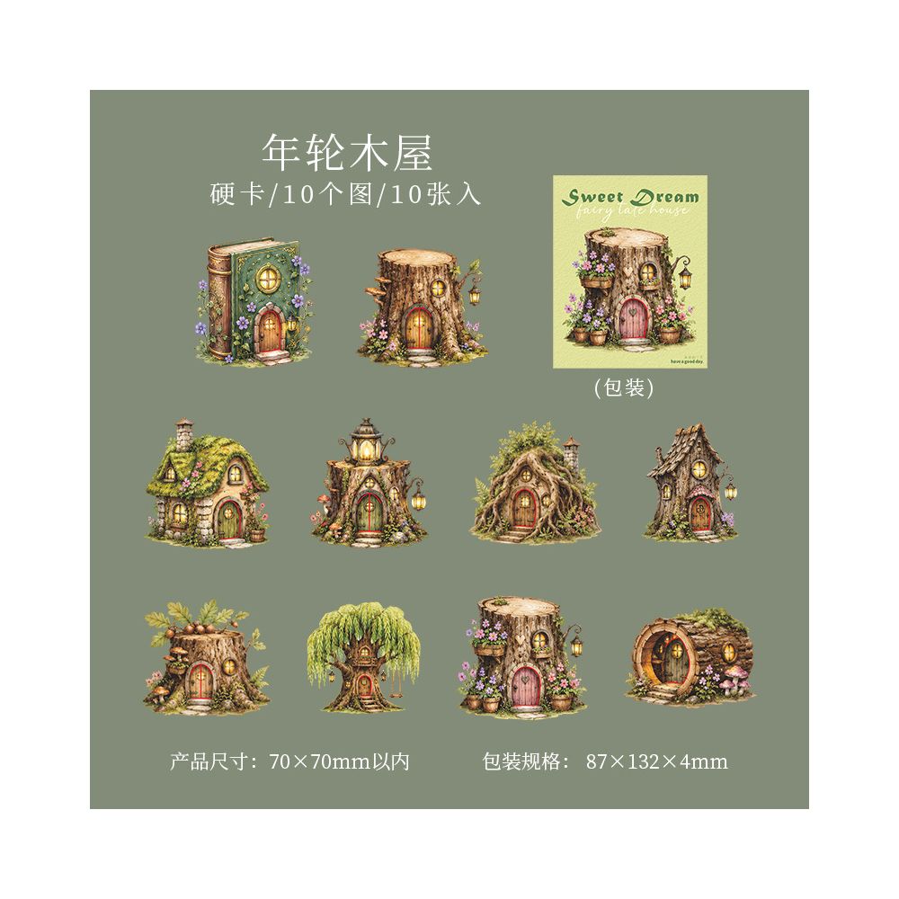 Fairy Tale House Series Paper Stickers 10psc 6 variants