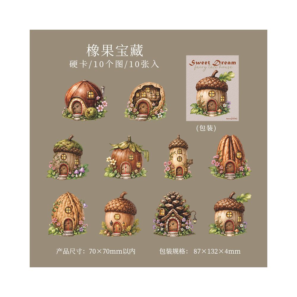 Fairy Tale House Series Paper Stickers 10psc 6 variants