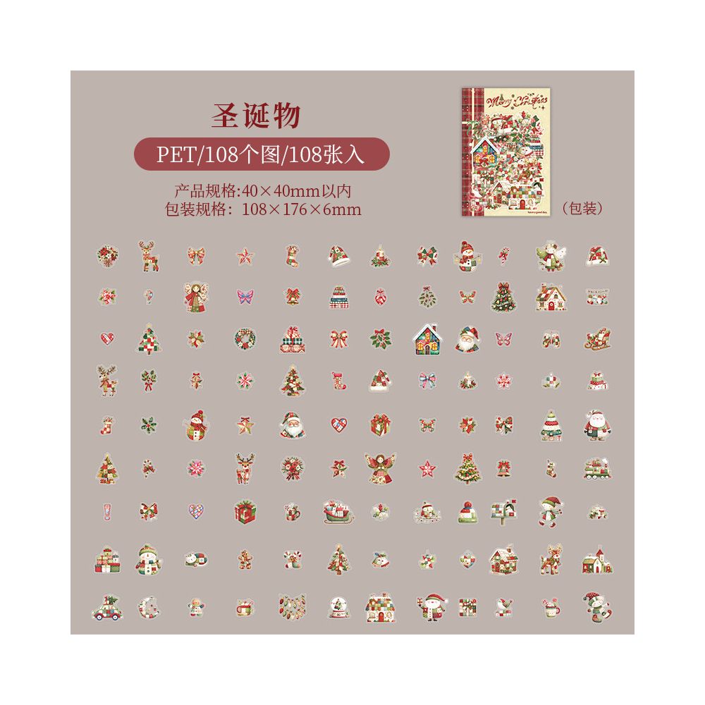 Christmas Wishing Series PET Stickers Box 108psc 2 variants