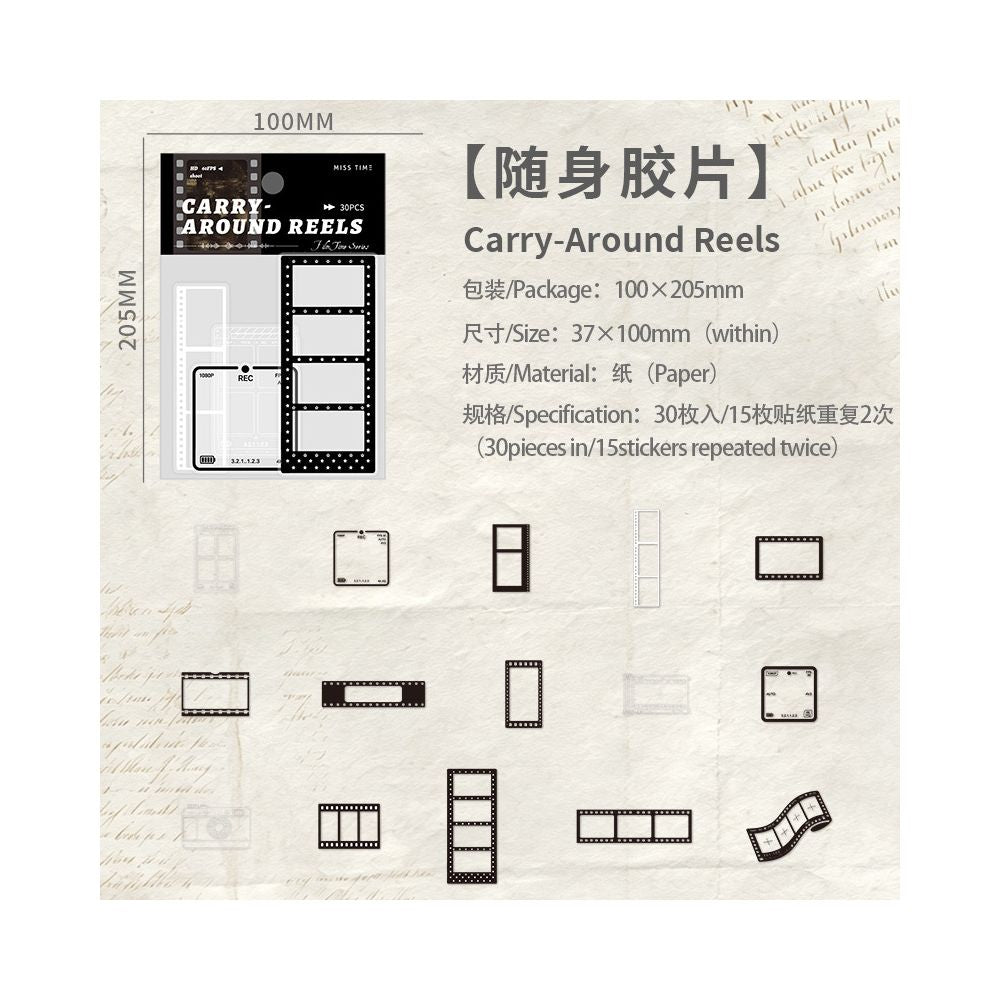 Miss Time Series PET Stickers 30psc 6 variants