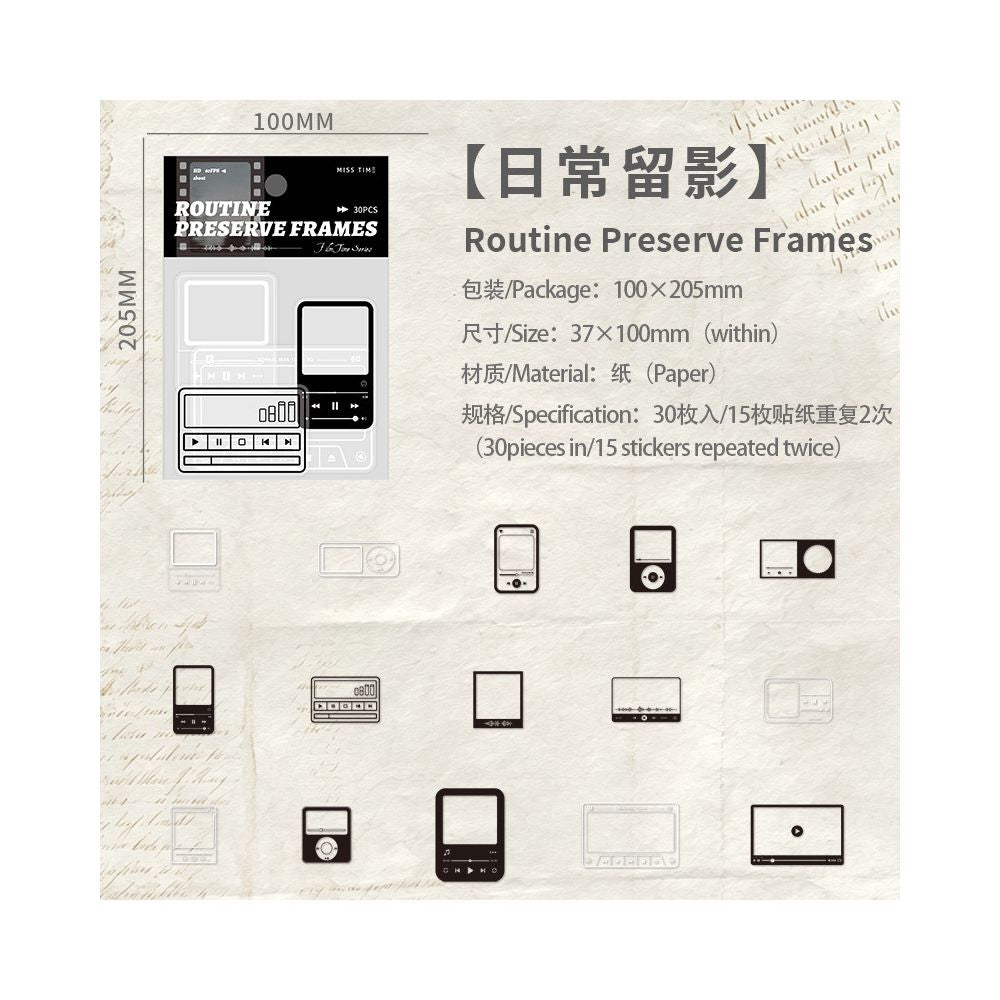Miss Time Series PET Stickers 30psc 6 variants