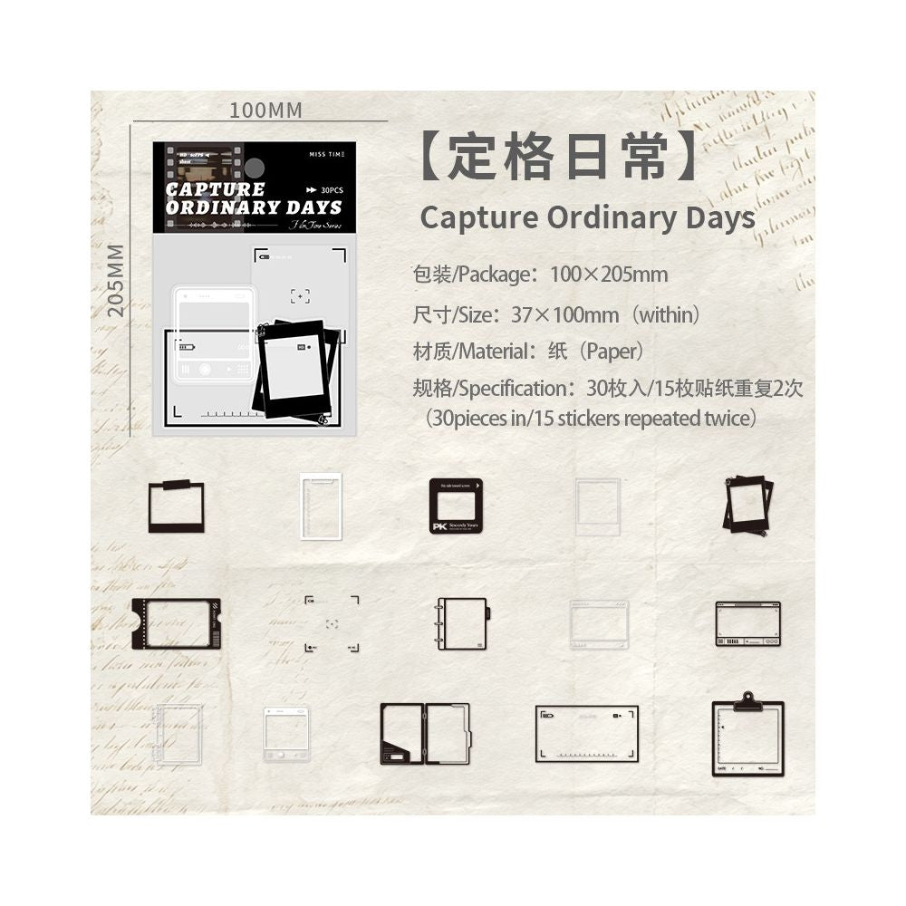 Miss Time Series PET Stickers 30psc 6 variants