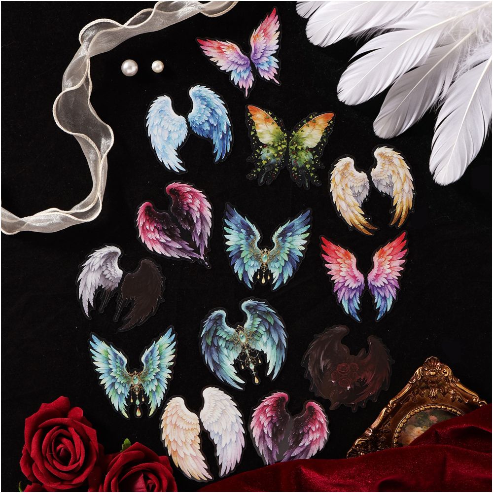 Night Wings Series PET Stickers 10psc 6 Designs image 1