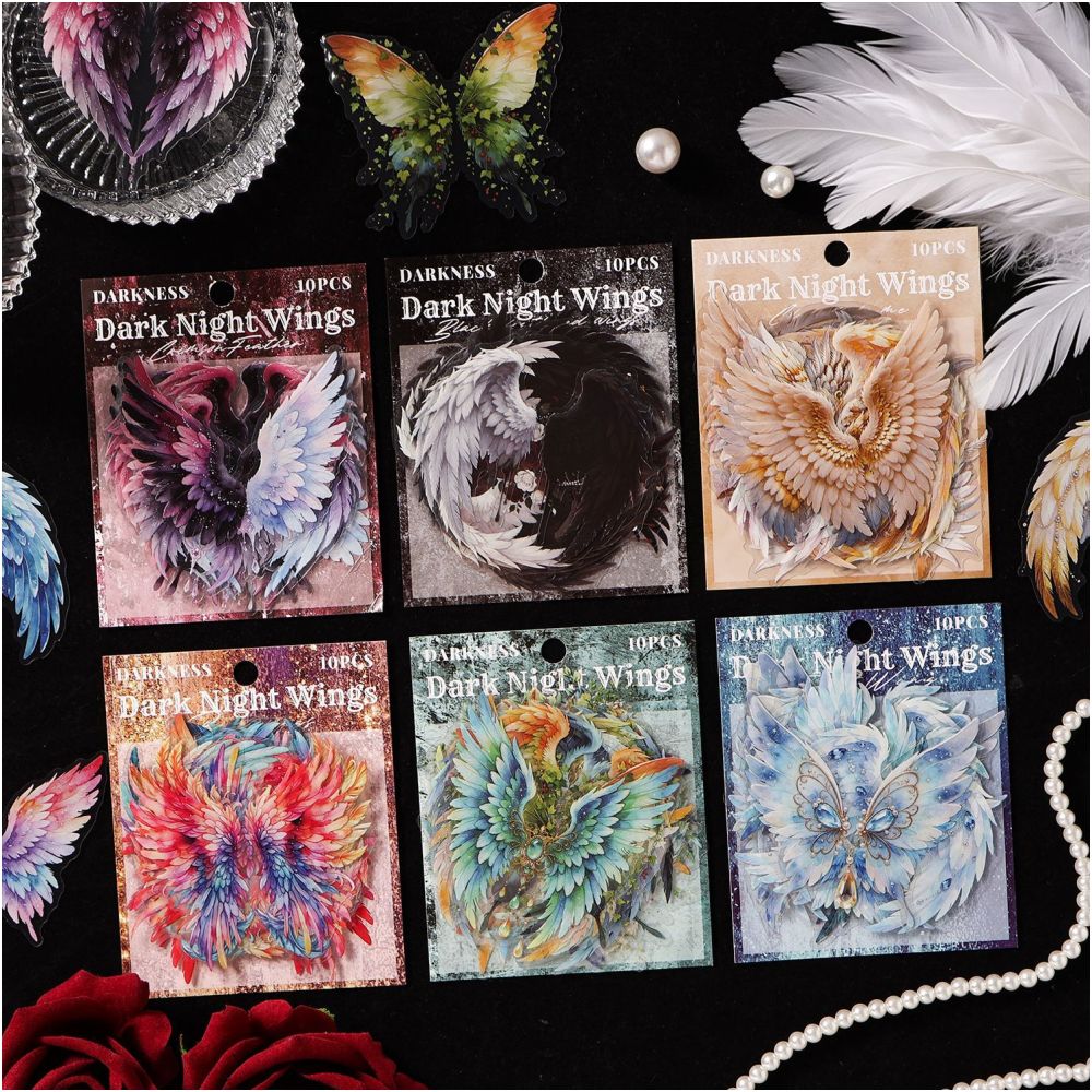 Night Wings Series PET Stickers 10psc 6 Designs image 3